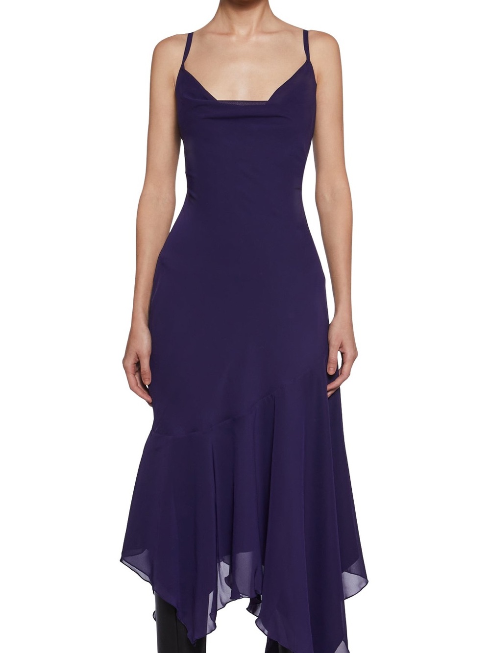 Purple Asymmetrical Slip Dress with Spaghetti Straps - Picture 1 of 4